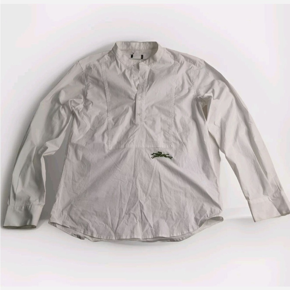Longchamp white popover blouse
